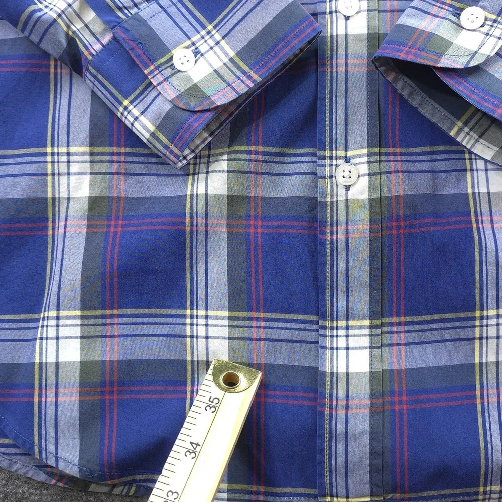 J Crew Tartan Shirt‎ Medium Blue Green Plaid Long Sleeve Button Down